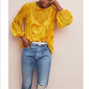 Anthropologie Meadow Rue Velvet peasant top